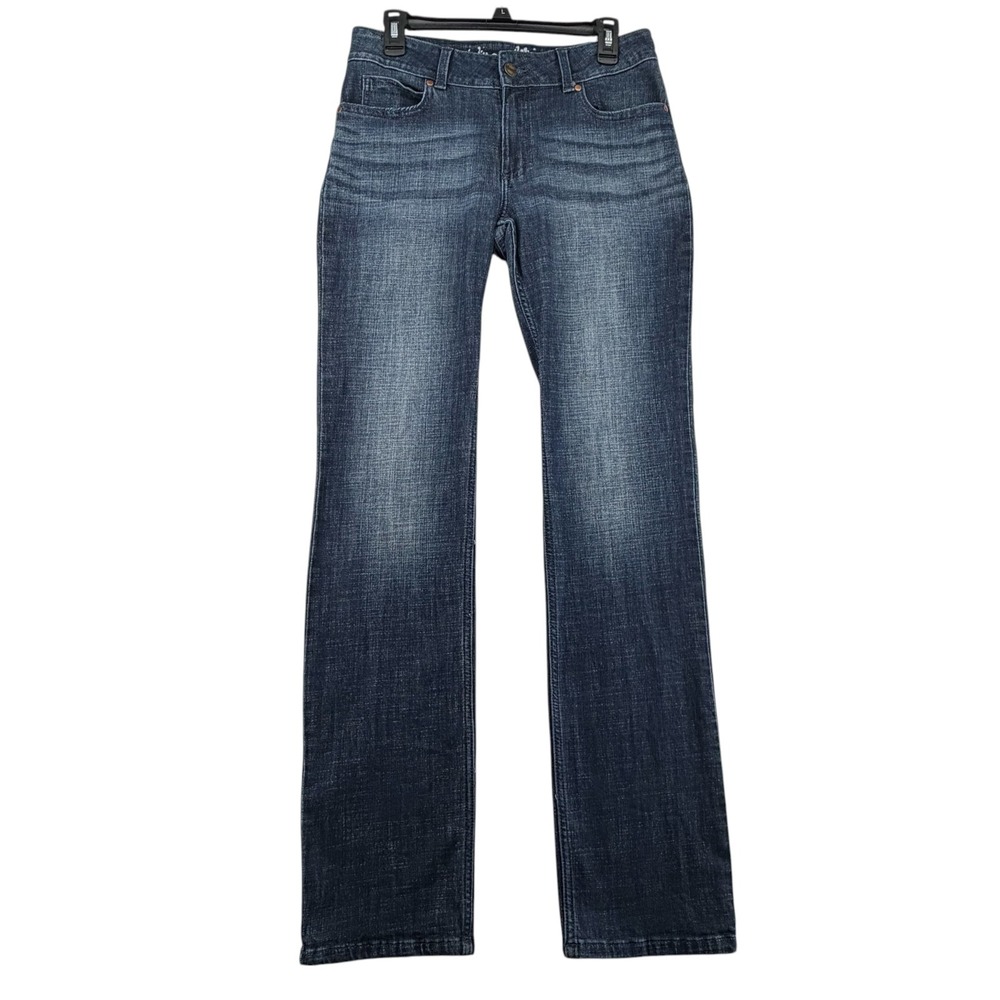 Wrangler Straight Leg Jeans Womens 9/10 x 34 Dark Wash Blue Stretch Western